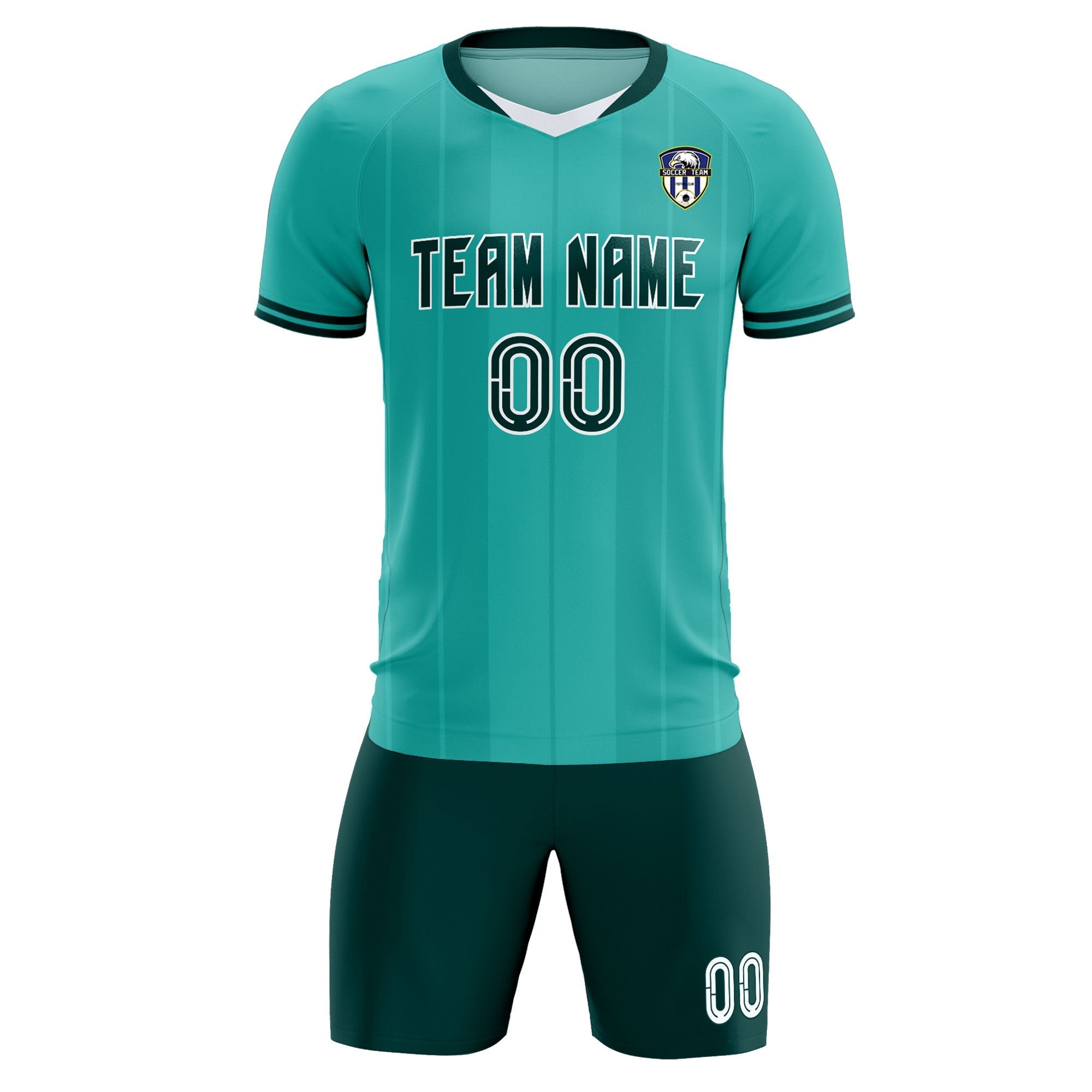 Custom Bright Green Classic Striped Personalized Football Kit Jersey