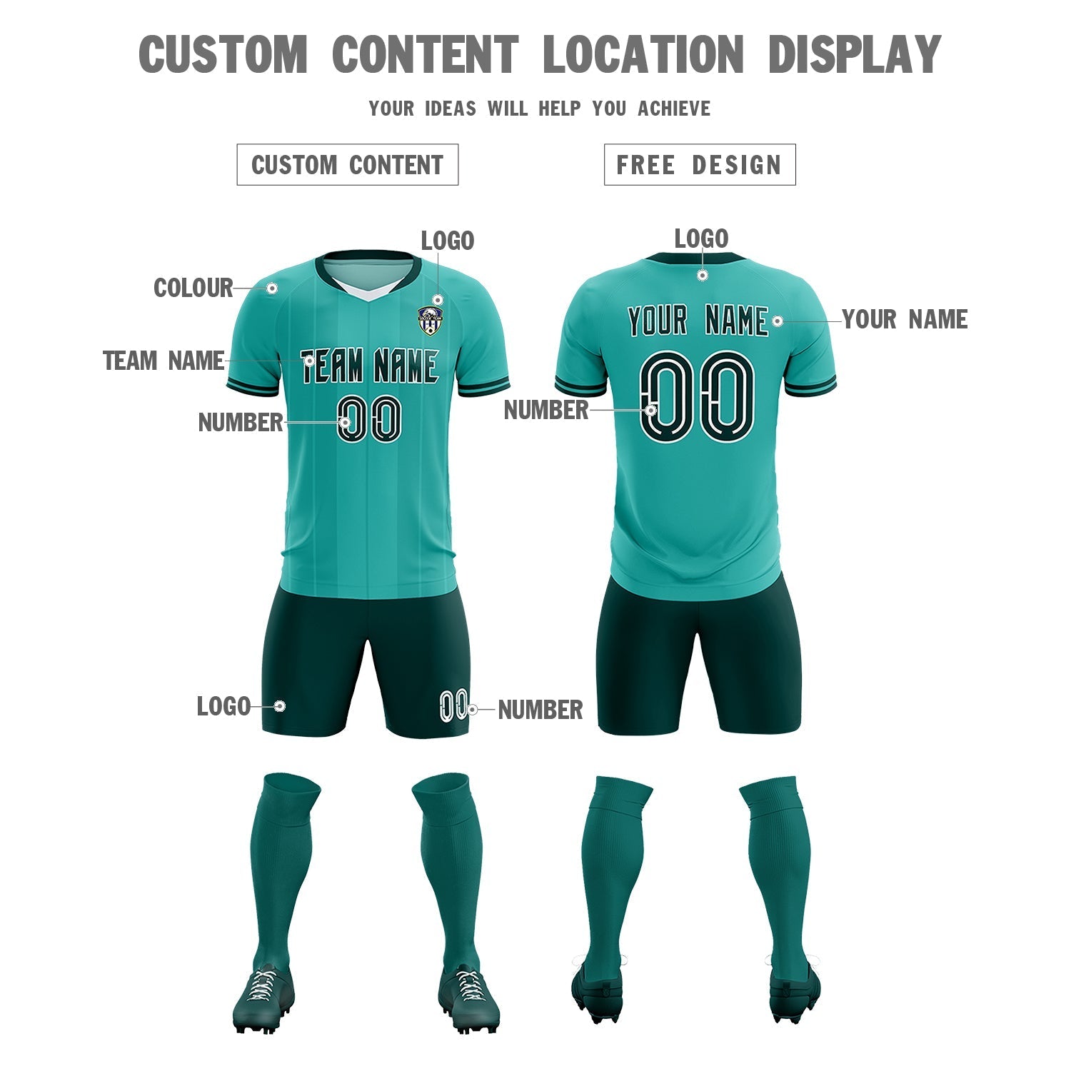 Custom Bright Green Classic Striped Personalized Football Kit Jersey