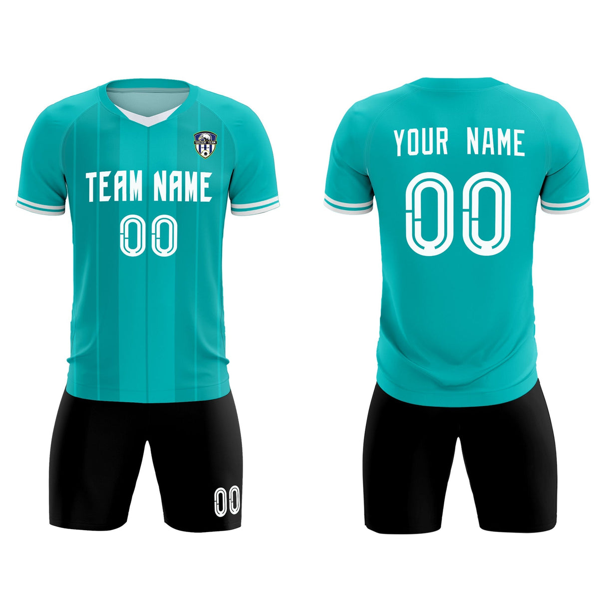 Custom Green Classic Striped Personalized Football Kit Jersey