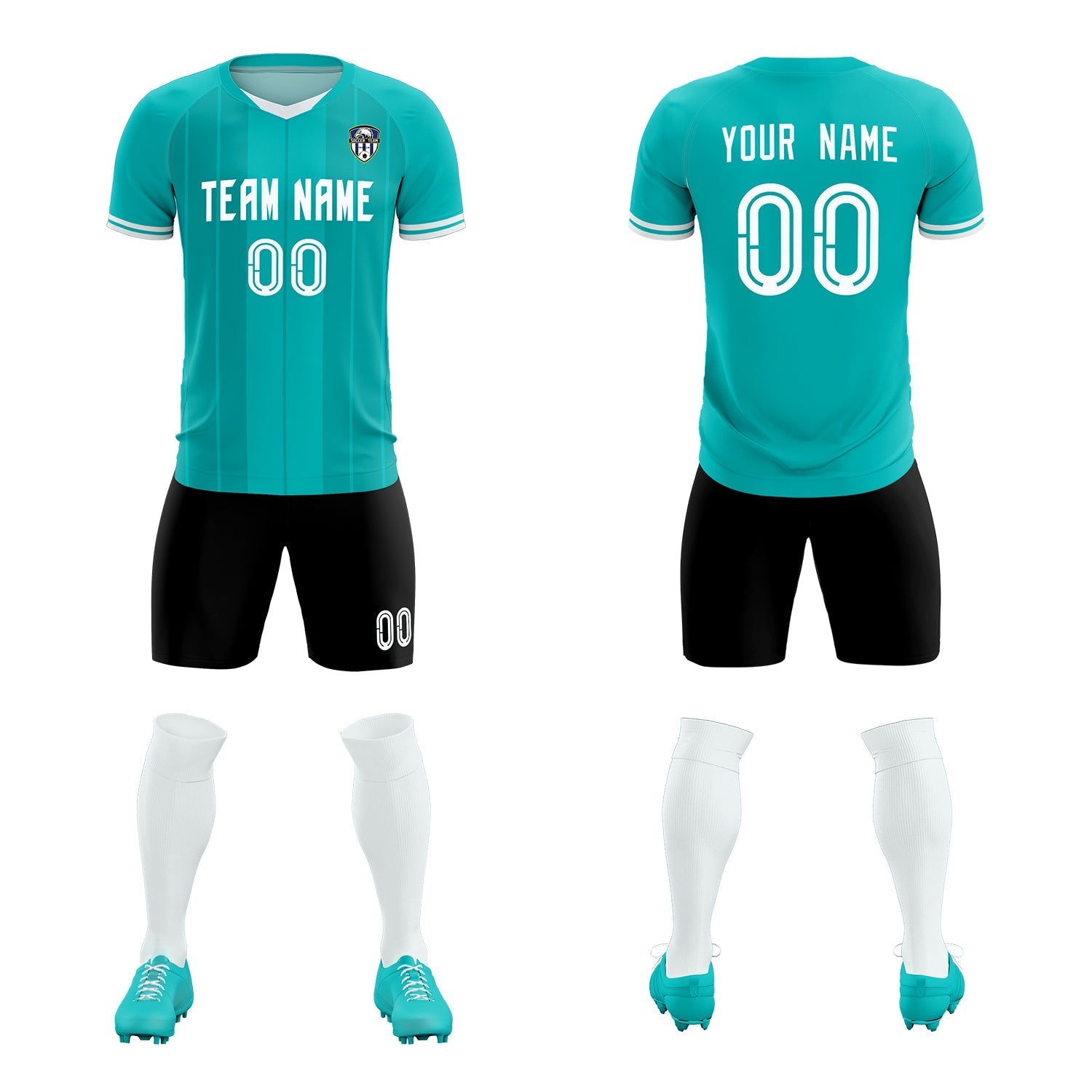 Custom Green Classic Striped Personalized Football Kit Jersey
