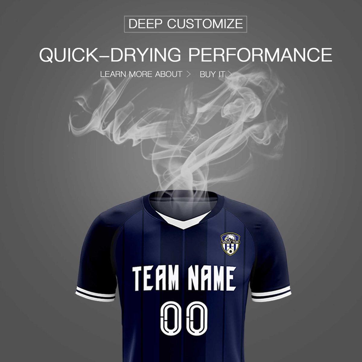 Custom Navy Classic Striped Personalized Football Kit Jersey