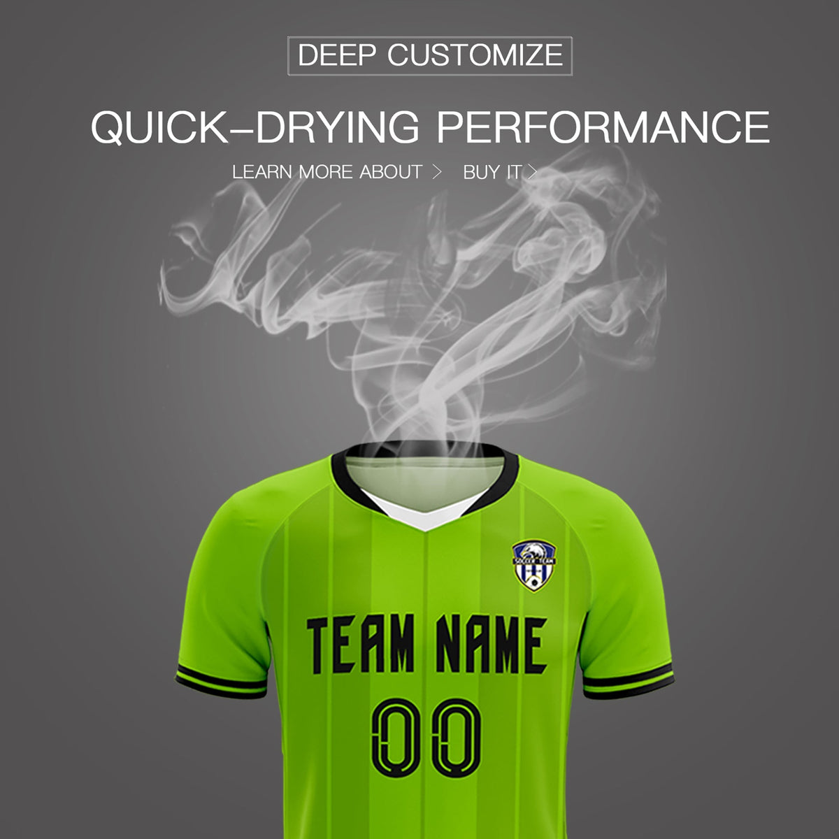 Custom Neon Green Classic Striped Personalized Football Kit Jersey