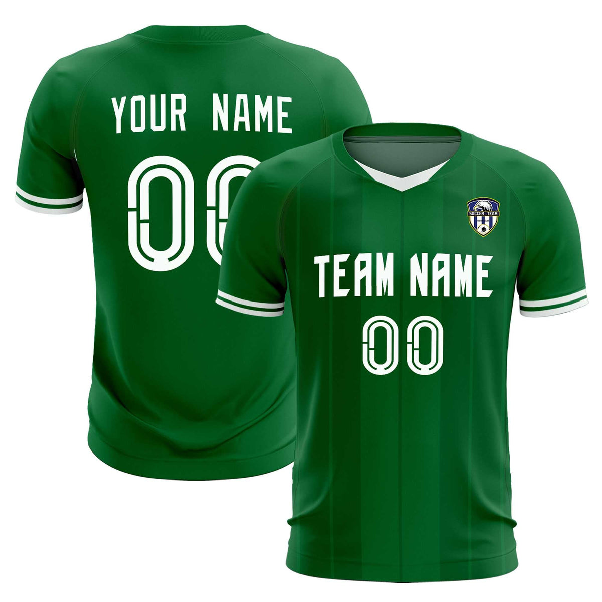 Custom Kelly Green Classic Striped Personalized Football Kit Jersey