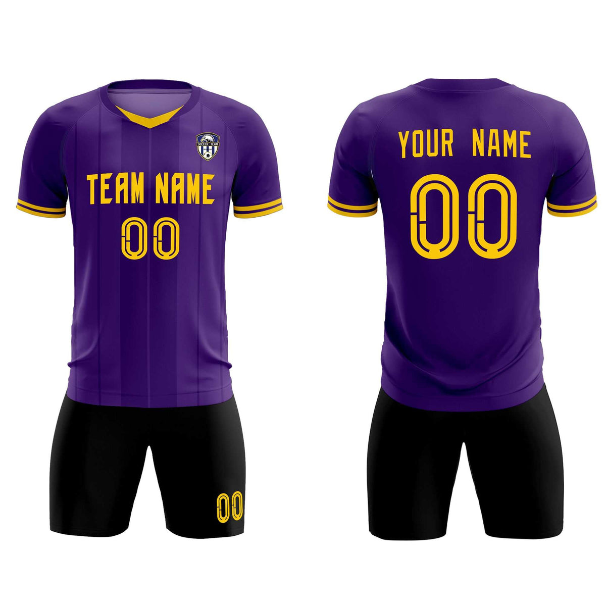 Custom Purple Classic Striped Personalized Football Kit Jersey