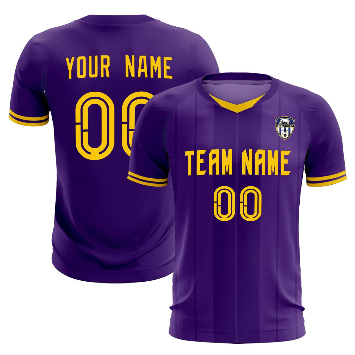 Custom Purple Classic Striped Personalized Football Kit Jersey