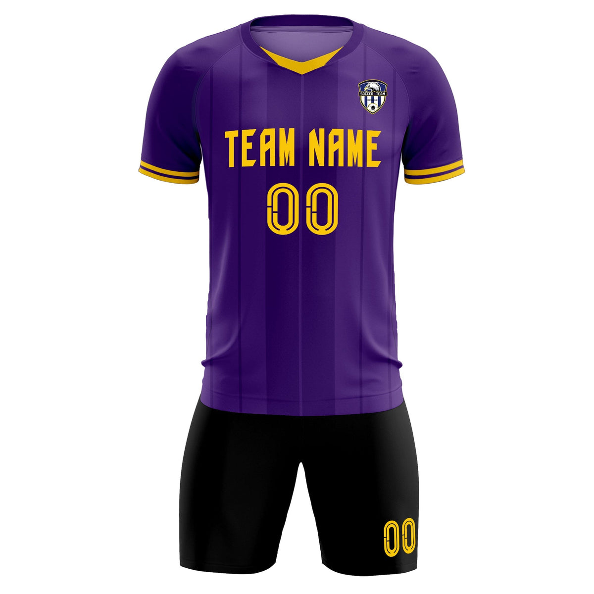 Custom Purple Classic Striped Personalized Football Kit Jersey