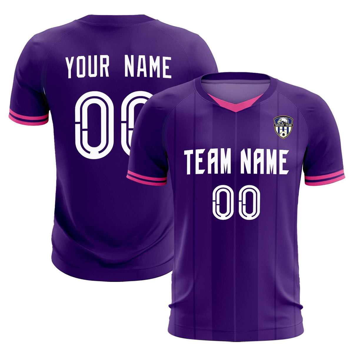 Custom Purple Classic Striped Personalized Football Kit Jersey
