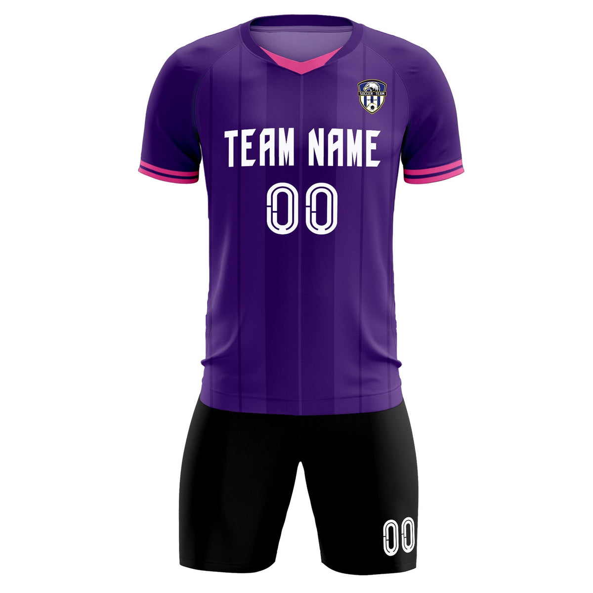 Custom Purple Classic Striped Personalized Football Kit Jersey