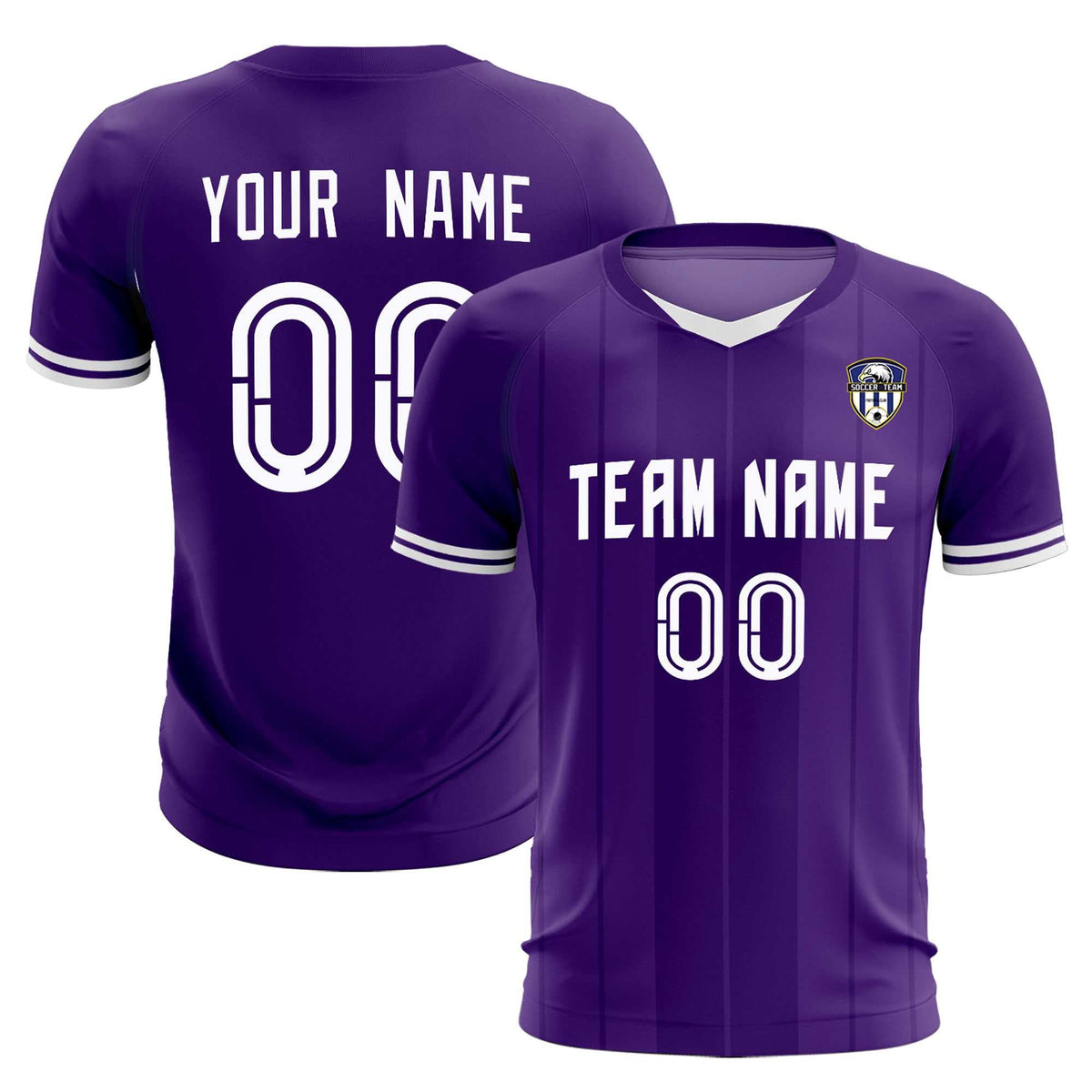 Custom Purple Classic Striped Personalized Football Kit Jersey