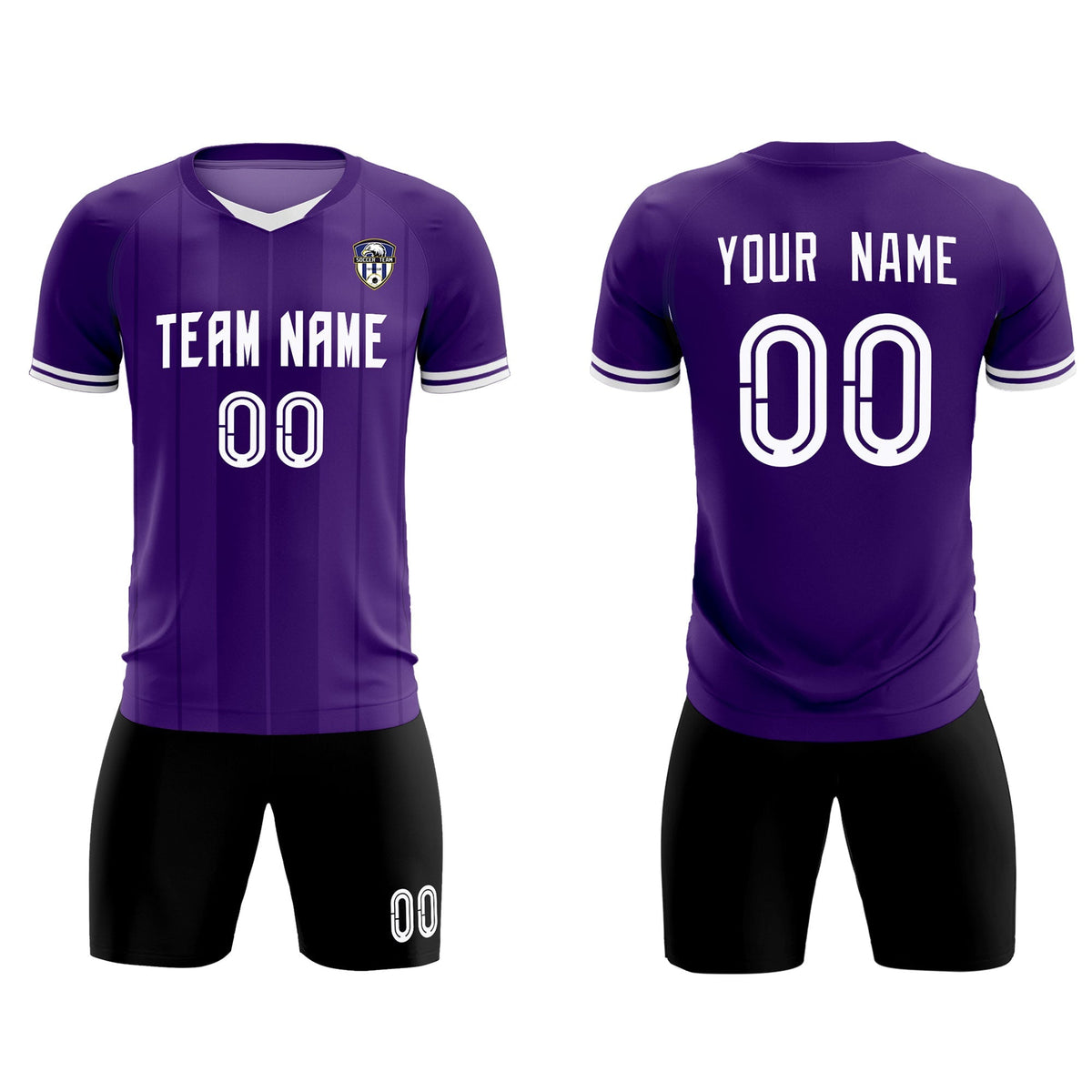 Custom Purple Classic Striped Personalized Football Kit Jersey