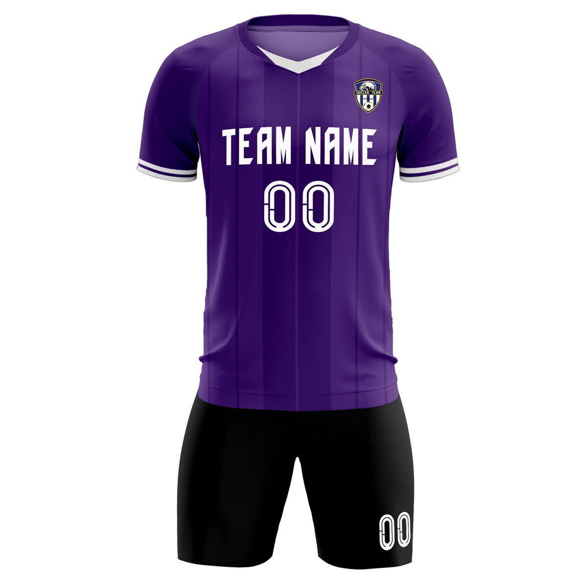 Custom Purple Classic Striped Personalized Football Kit Jersey