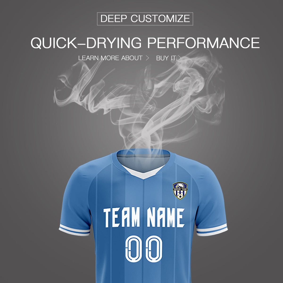 Custom Light Blue Classic Striped Personalized Football Kit Jersey