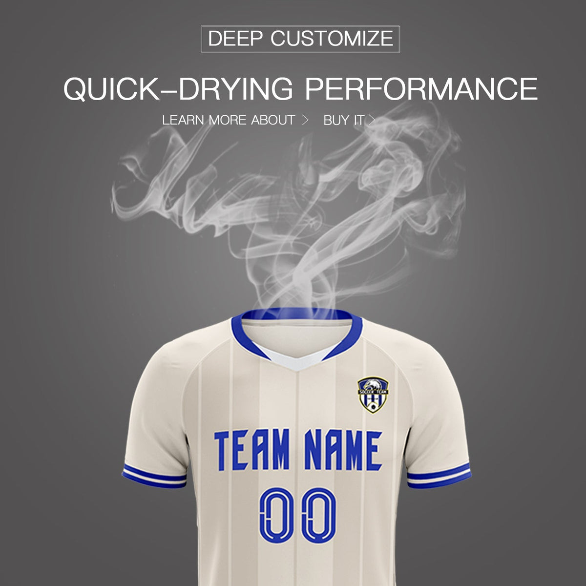 Custom Cream Classic Striped Personalized Football Kit Jersey