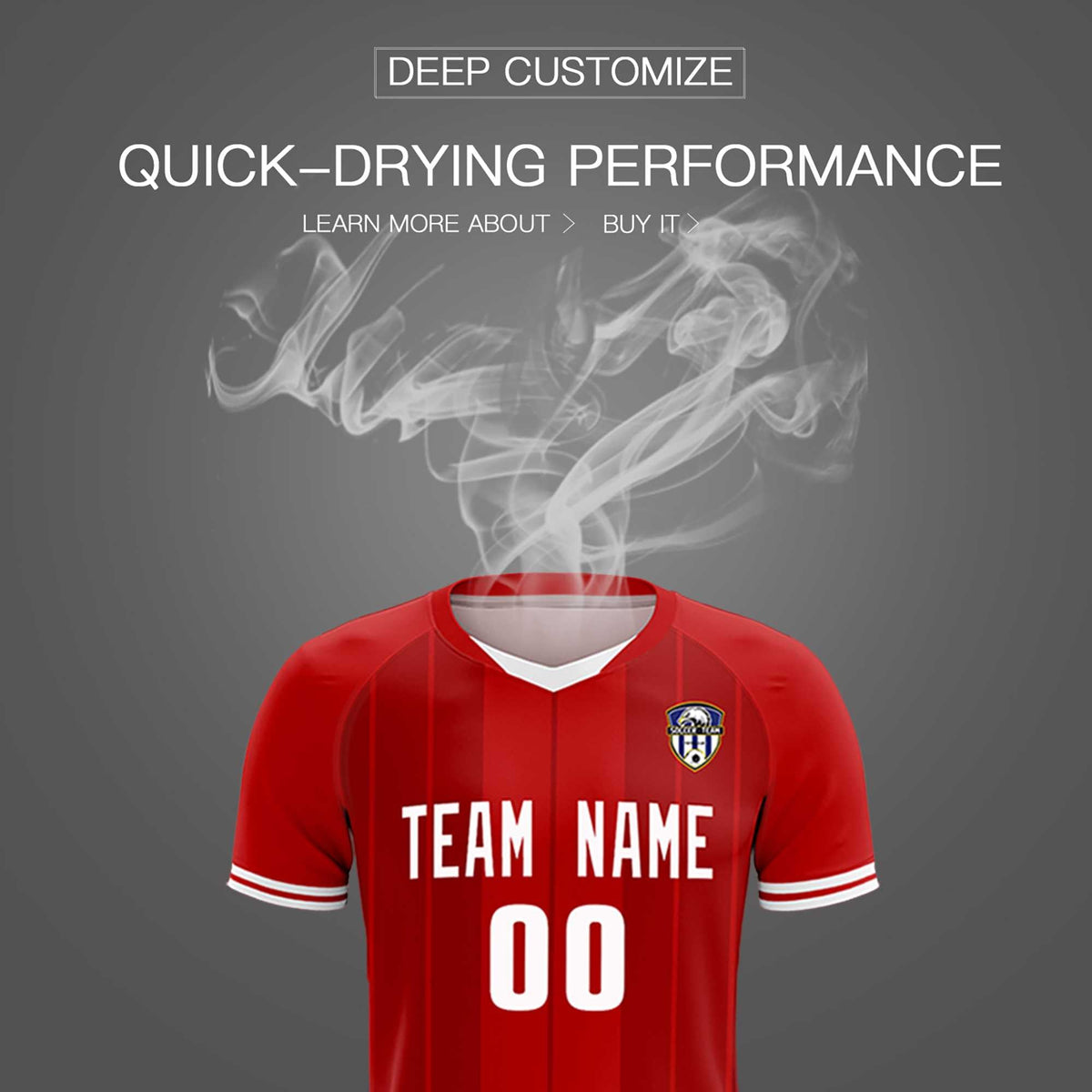 Custom Red Classic Striped Personalized Football Kit Jersey