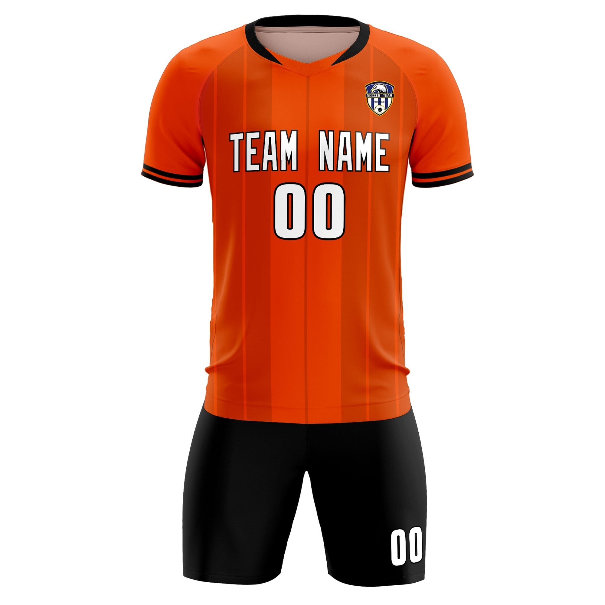Custom Orange Classic Striped Personalized Football Kit Jersey