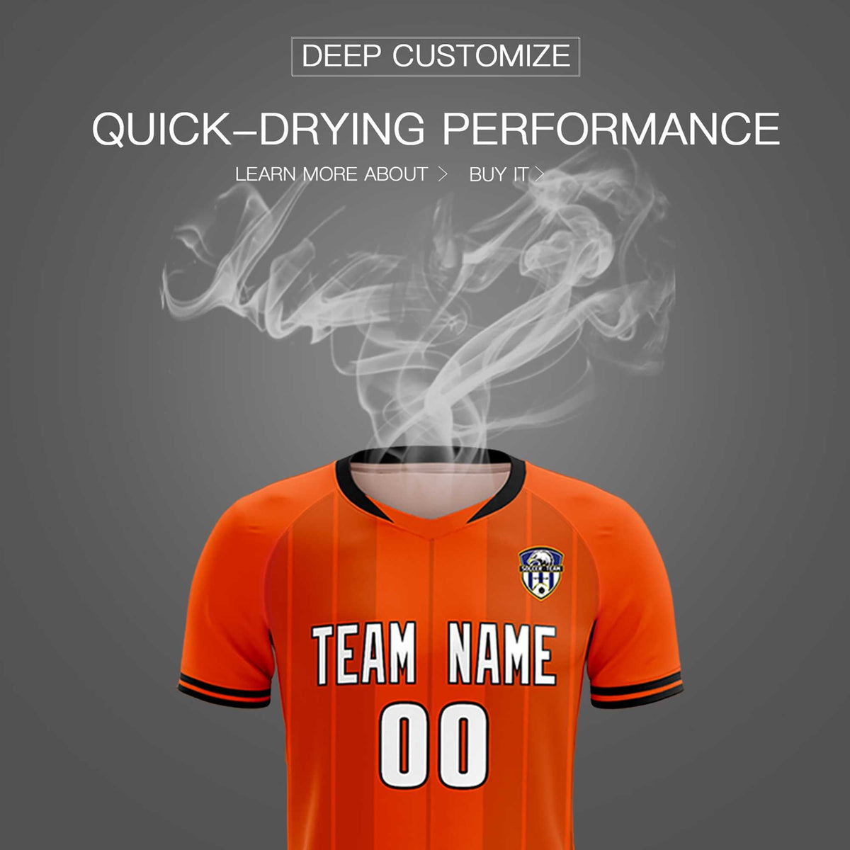 Custom Orange Classic Striped Personalized Football Kit Jersey