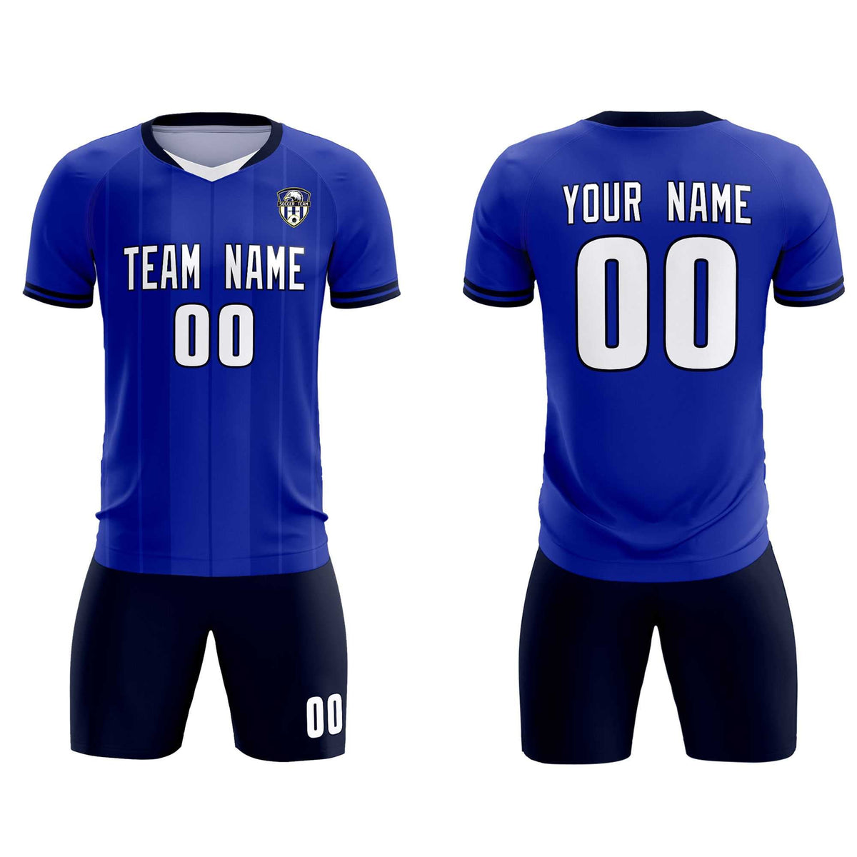 Custom Royal Classic Striped Personalized Football Kit Jersey