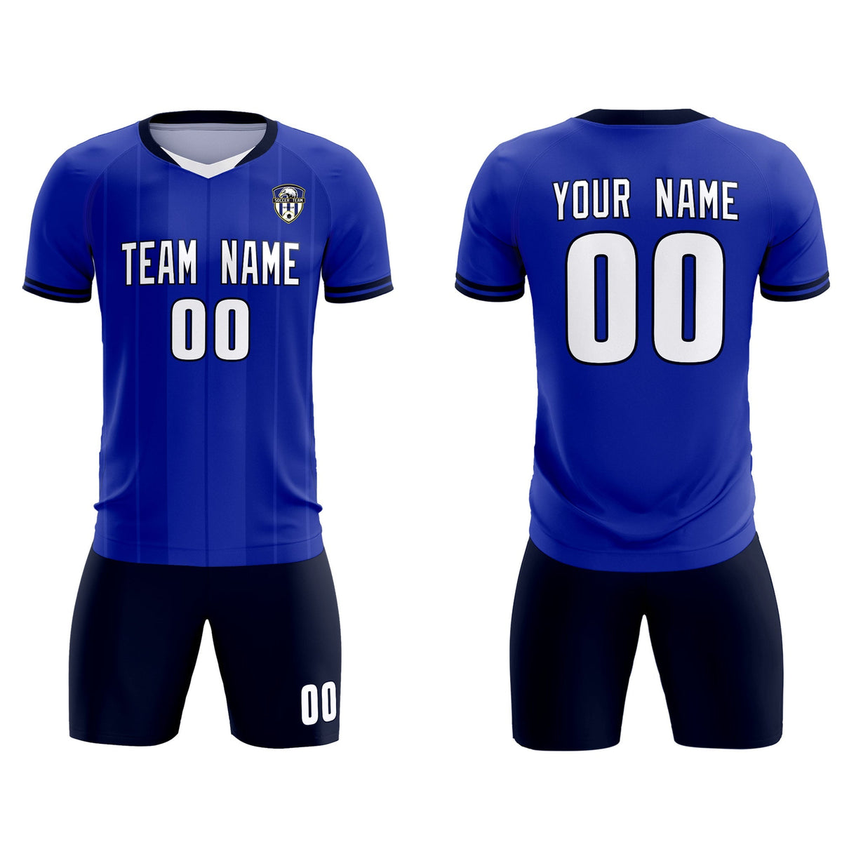 Custom Royal Classic Striped Personalized Football Kit Jersey