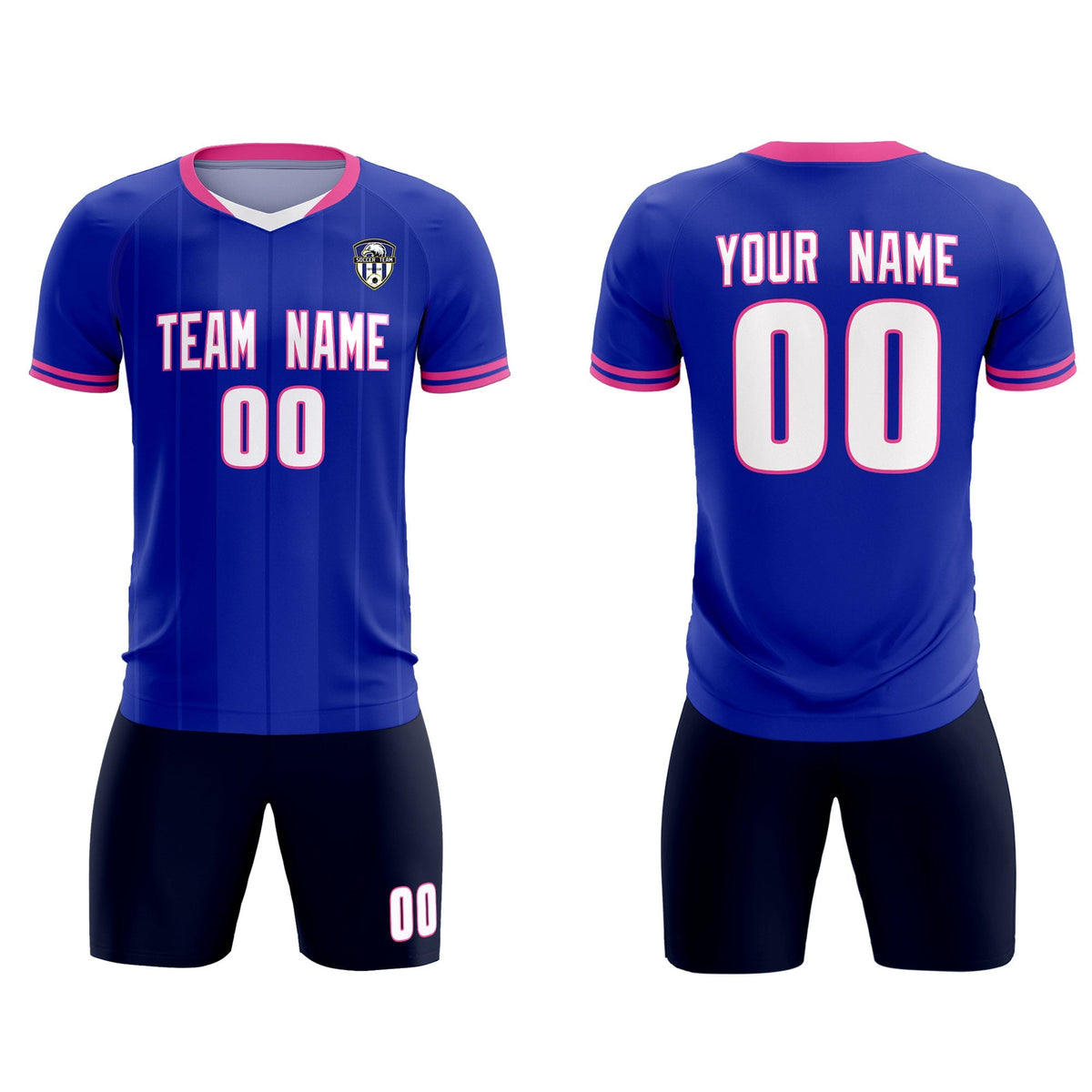 Custom Royal Classic Striped Personalized Football Kit Jersey
