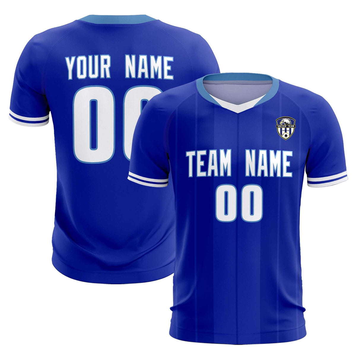 Custom Royal Classic Striped Personalized Football Kit Jersey