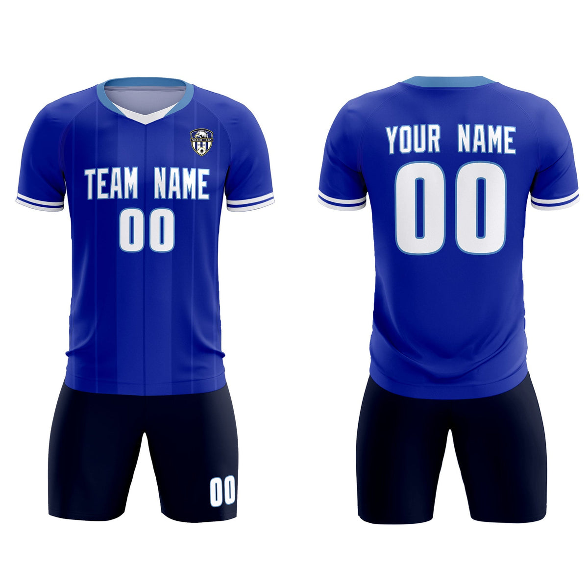 Custom Royal Classic Striped Personalized Football Kit Jersey