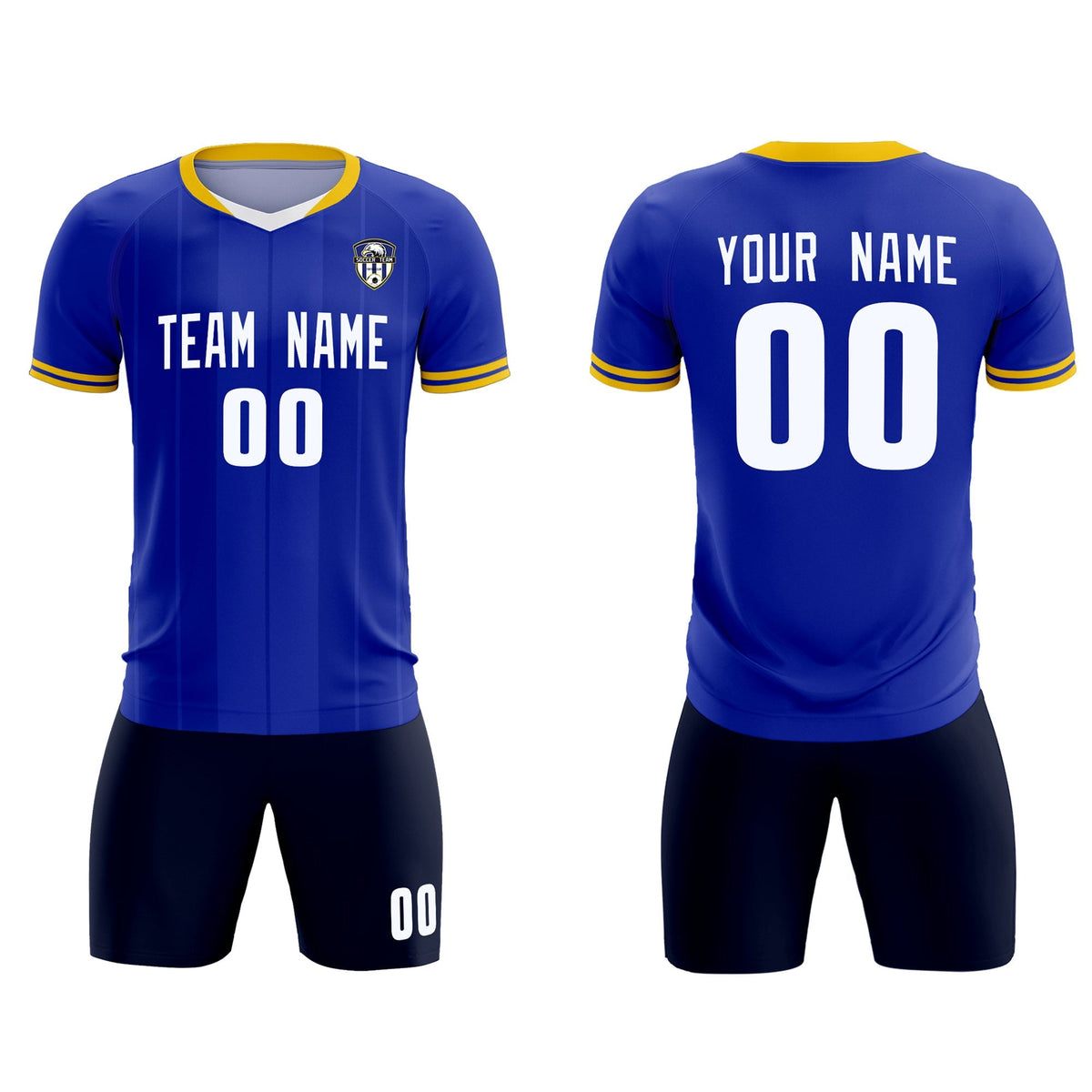 Custom Royal Classic Striped Personalized Football Kit Jersey