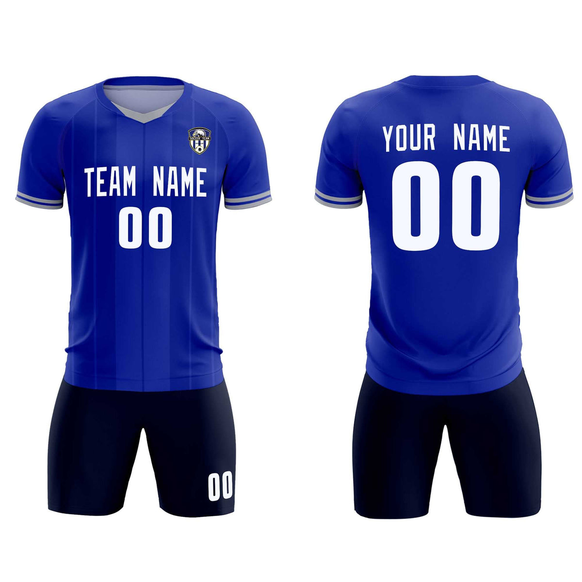 Custom Royal Classic Striped Personalized Football Kit Jersey