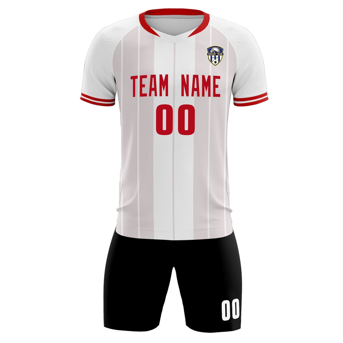 Custom White Classic Striped Personalized Football Kit Jersey