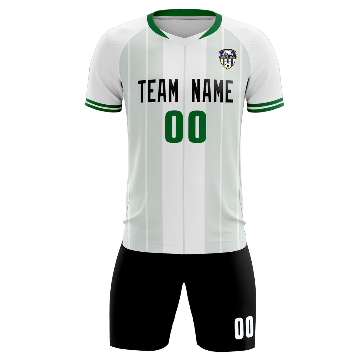 Custom White Classic Striped Personalized Football Kit Jersey