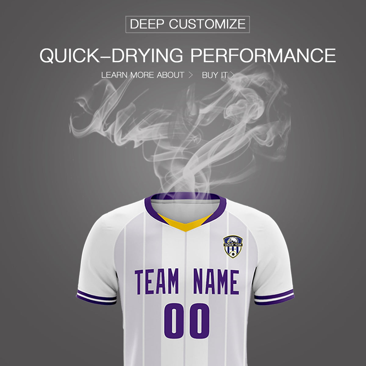 Custom White Classic Striped Personalized Football Kit Jersey