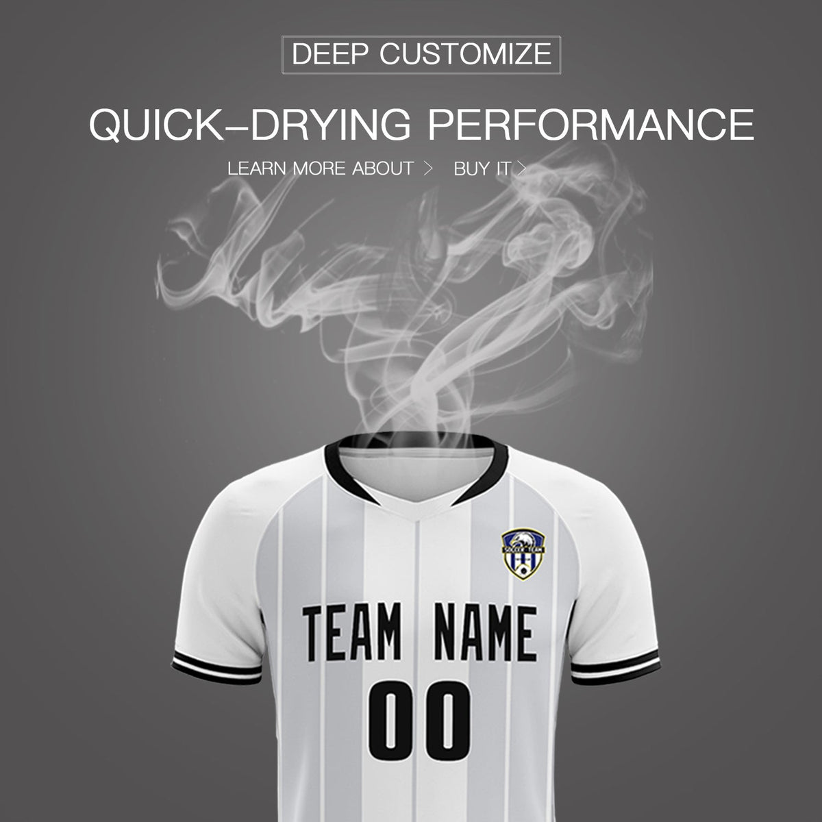 Custom White Classic Striped Personalized Football Kit Jersey
