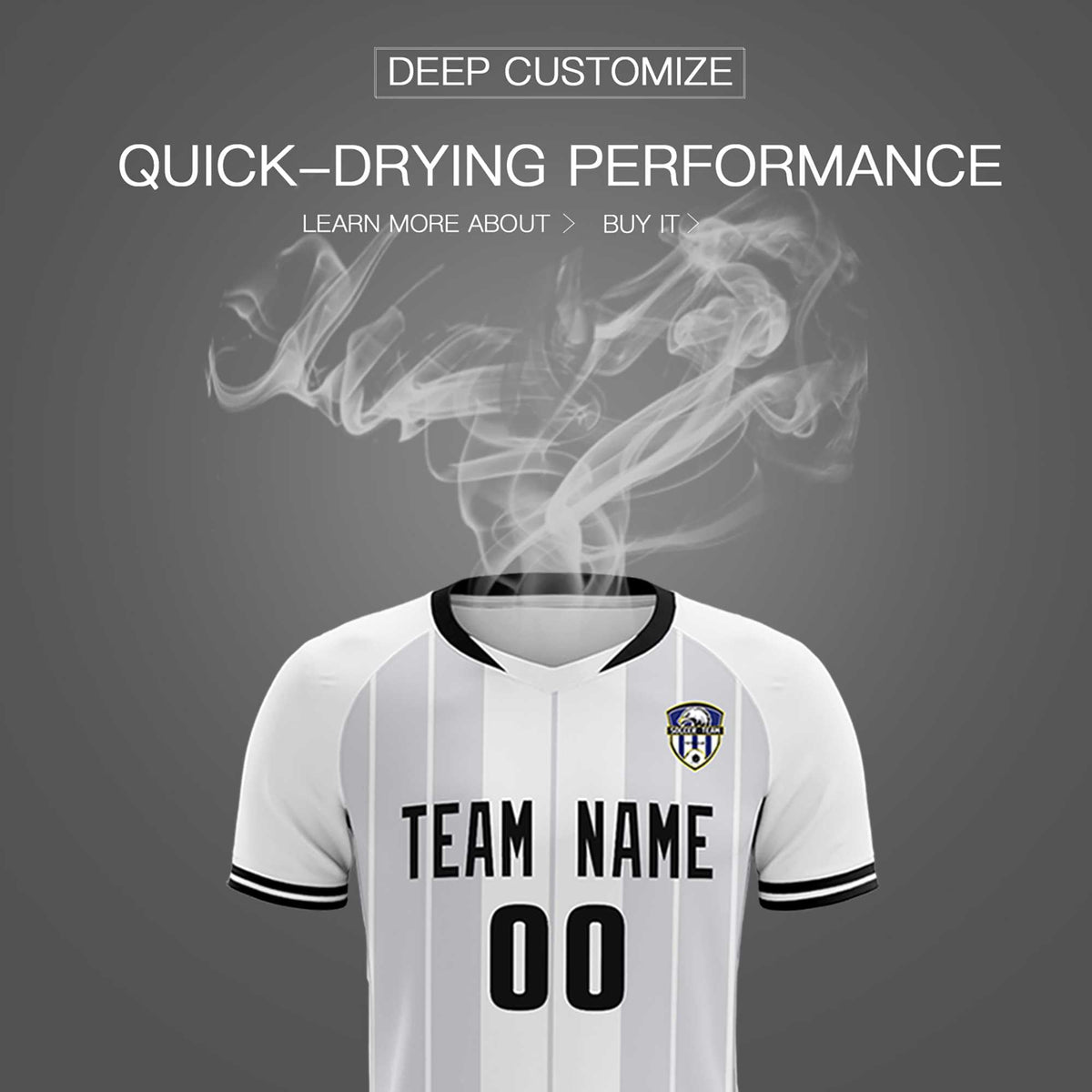 Custom White Classic Striped Personalized Football Kit Jersey