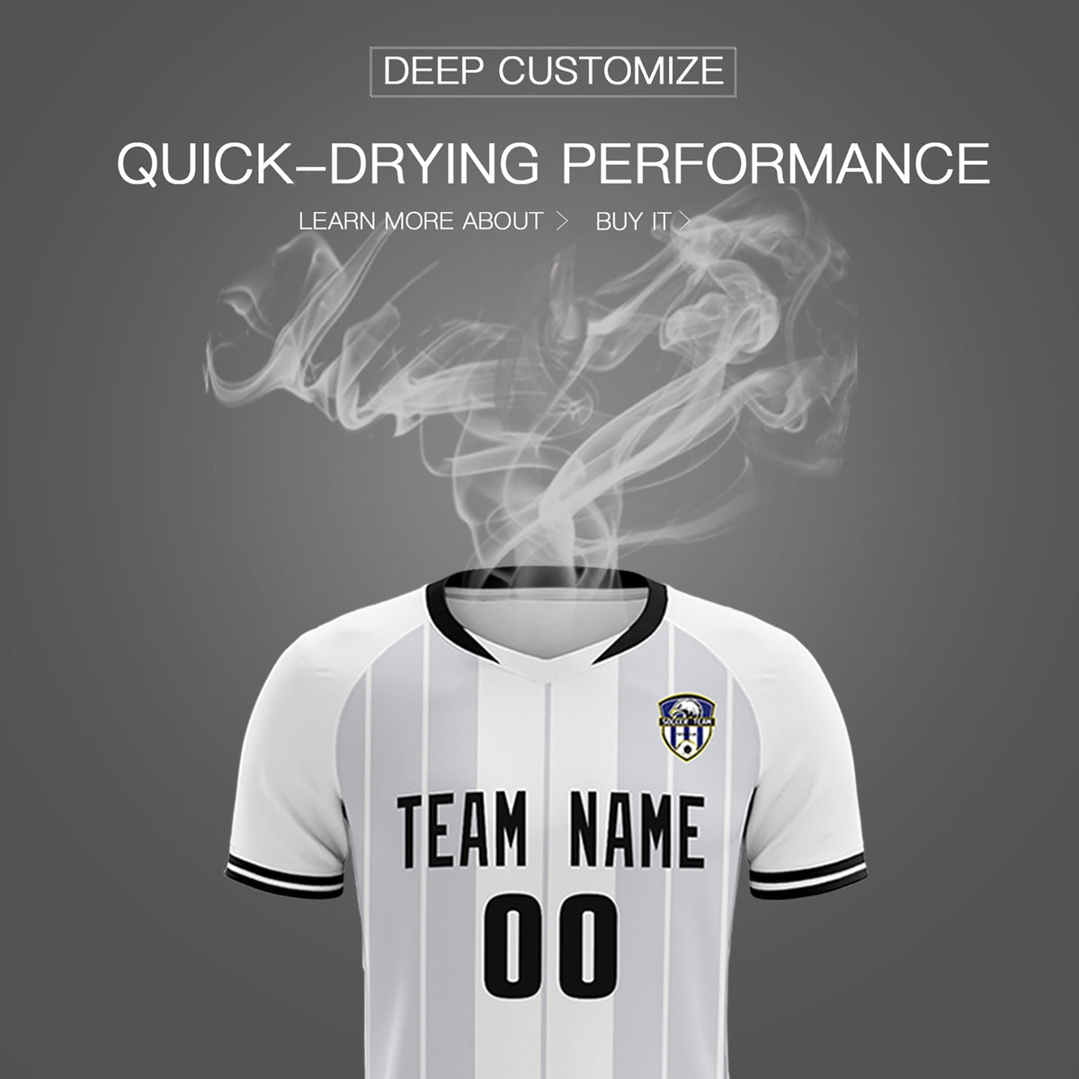 Custom White Classic Striped Personalized Football Kit Jersey