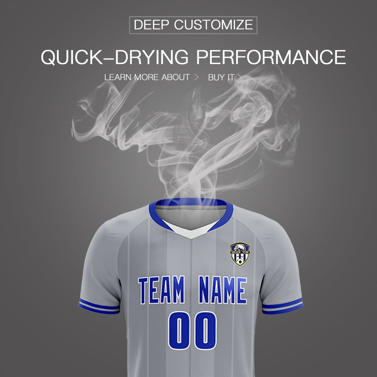 Custom Gray Classic Striped Personalized Football Kit Jersey