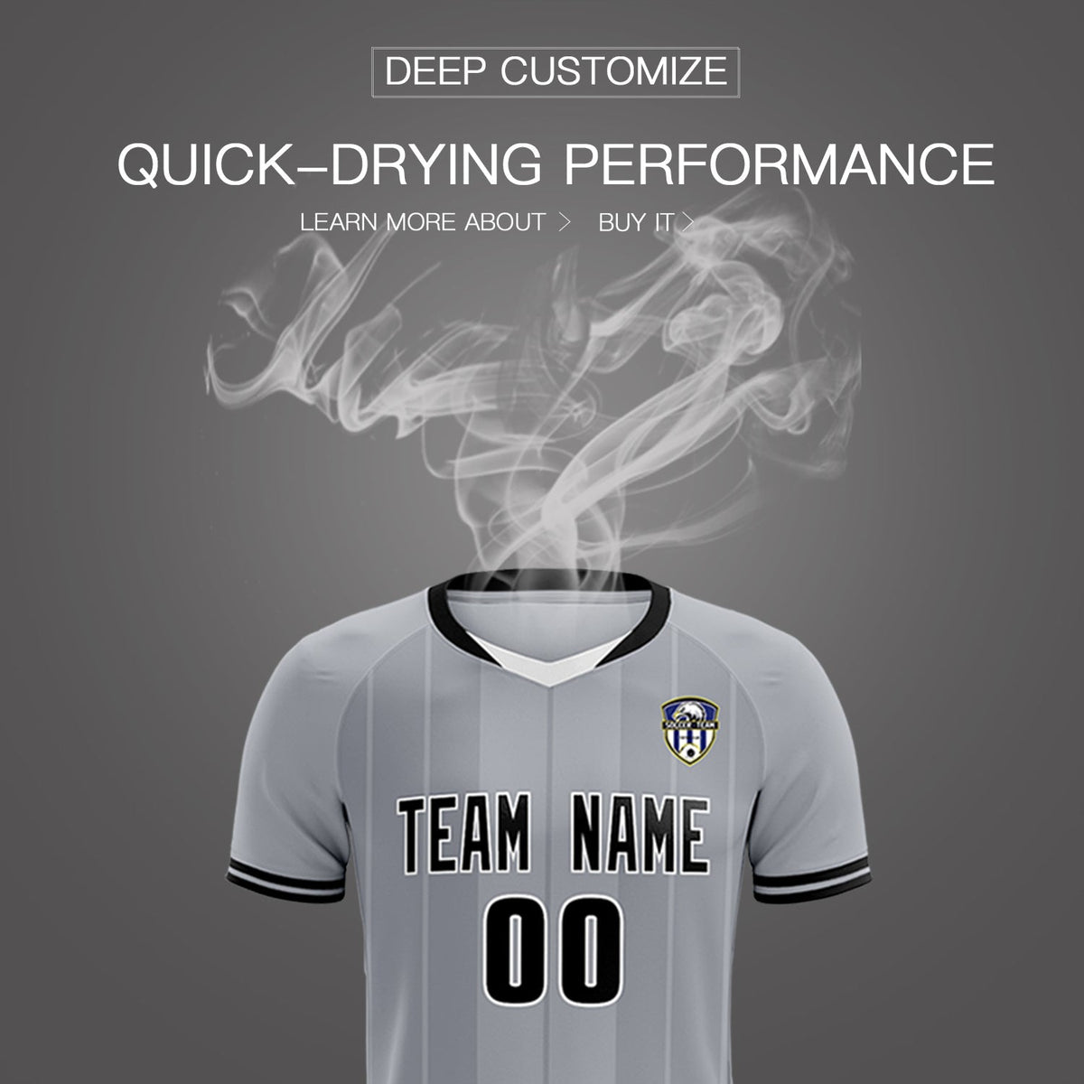Custom Gray Classic Striped Personalized Football Kit Jersey