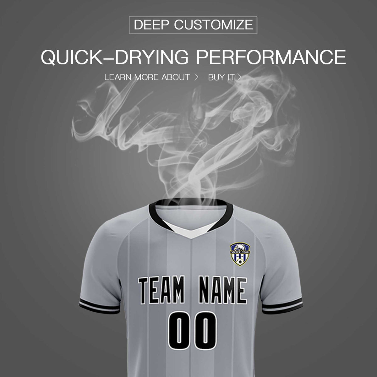 Custom Gray Classic Striped Personalized Football Kit Jersey