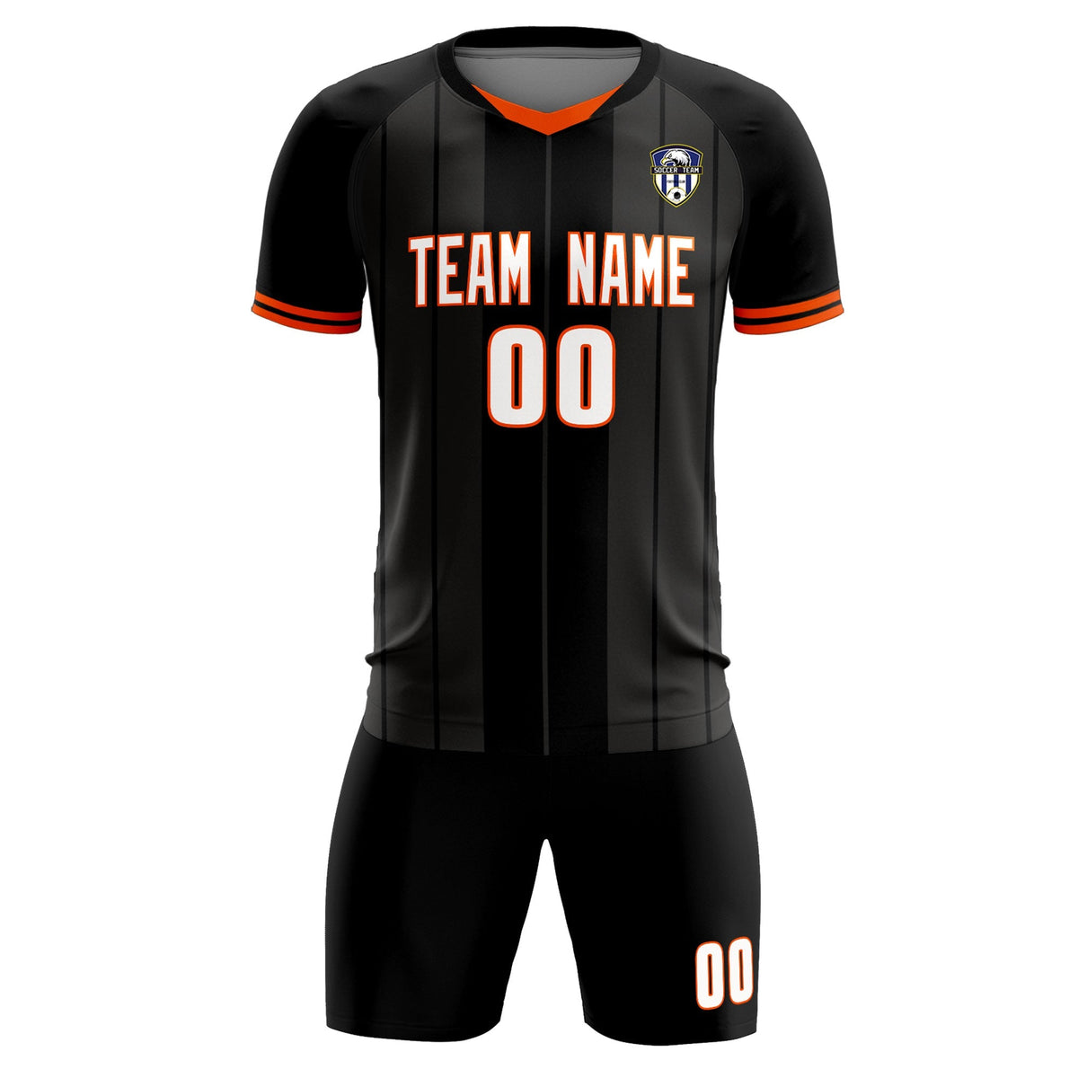 Custom Black Classic Striped Personalized Football Kit Jersey