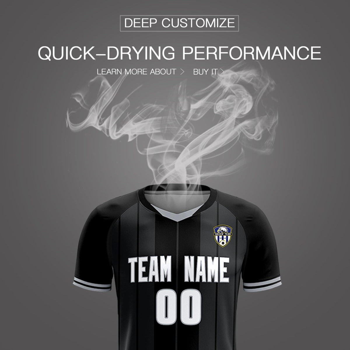 Custom Black Classic Striped Personalized Football Kit Jersey
