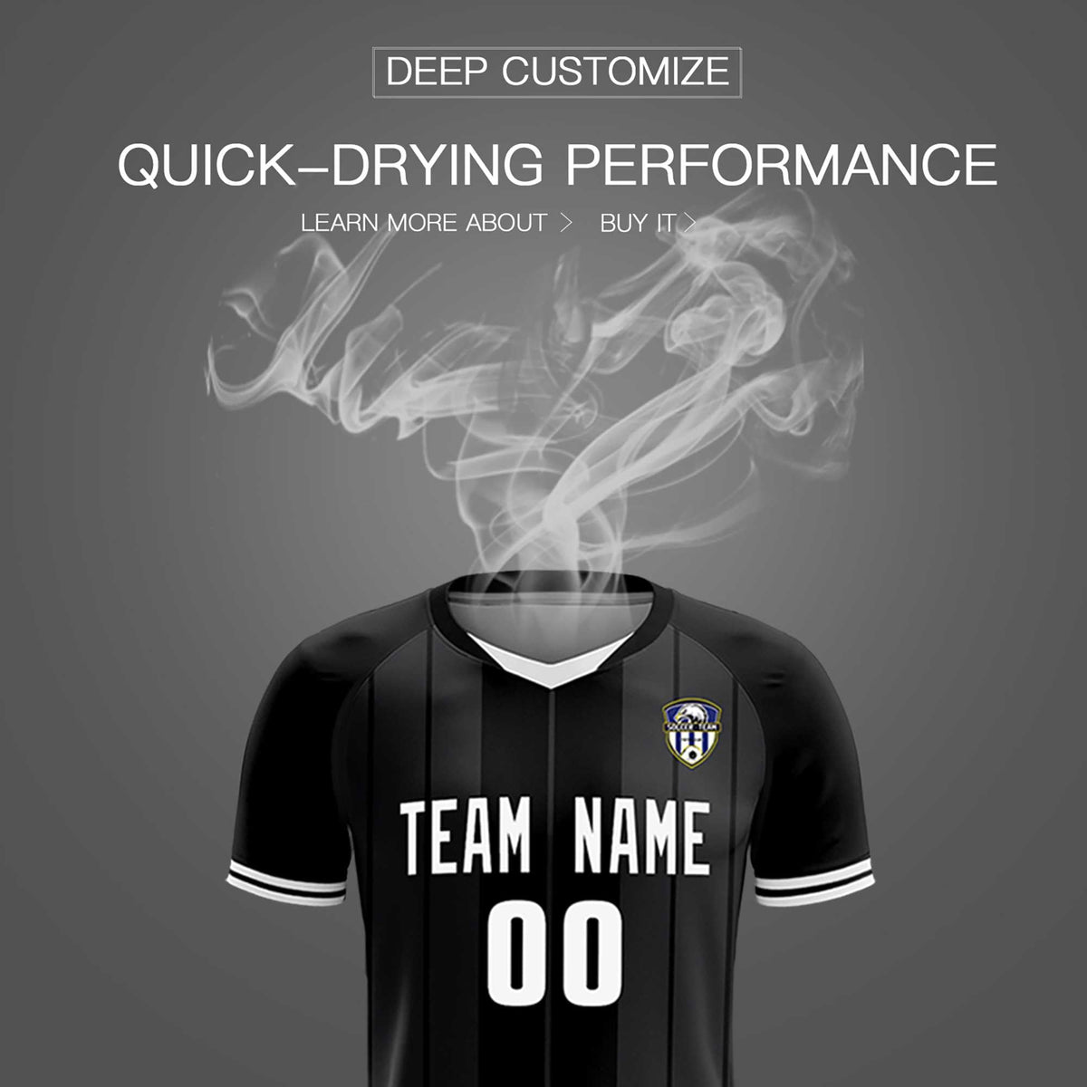 Custom Black Classic Striped Personalized Football Kit Jersey