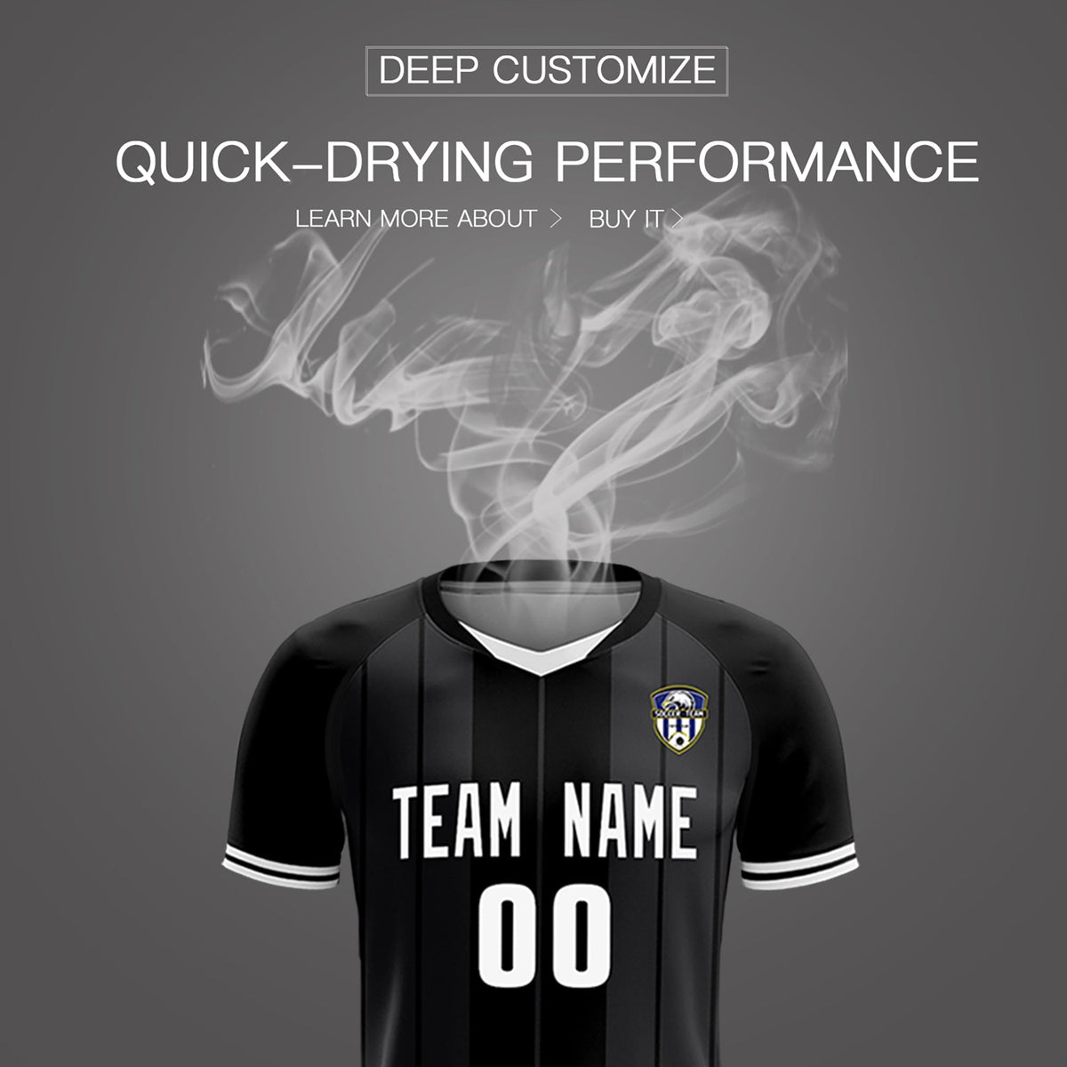 Custom Black Classic Striped Personalized Football Kit Jersey