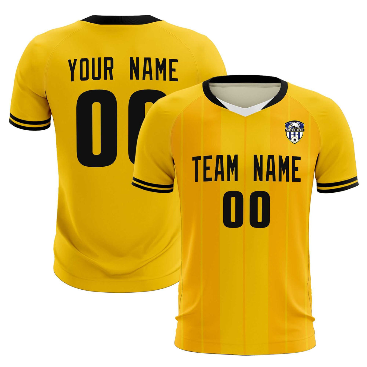 Custom Gold Classic Striped Personalized Football Kit Jersey