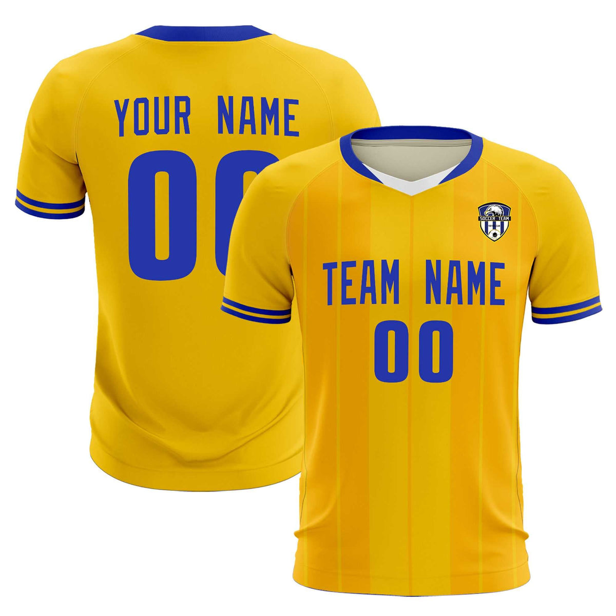 Custom Gold Classic Striped Personalized Football Kit Jersey
