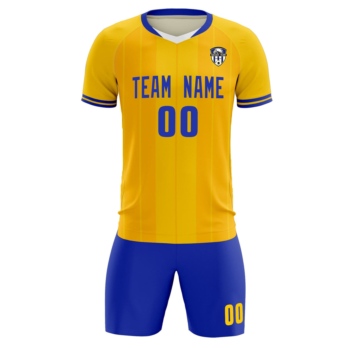 Custom Gold Classic Striped Personalized Football Kit Jersey