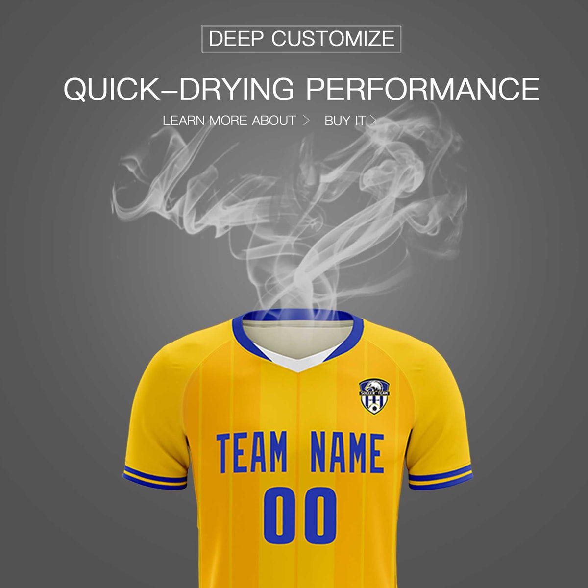 Custom Gold Classic Striped Personalized Football Kit Jersey