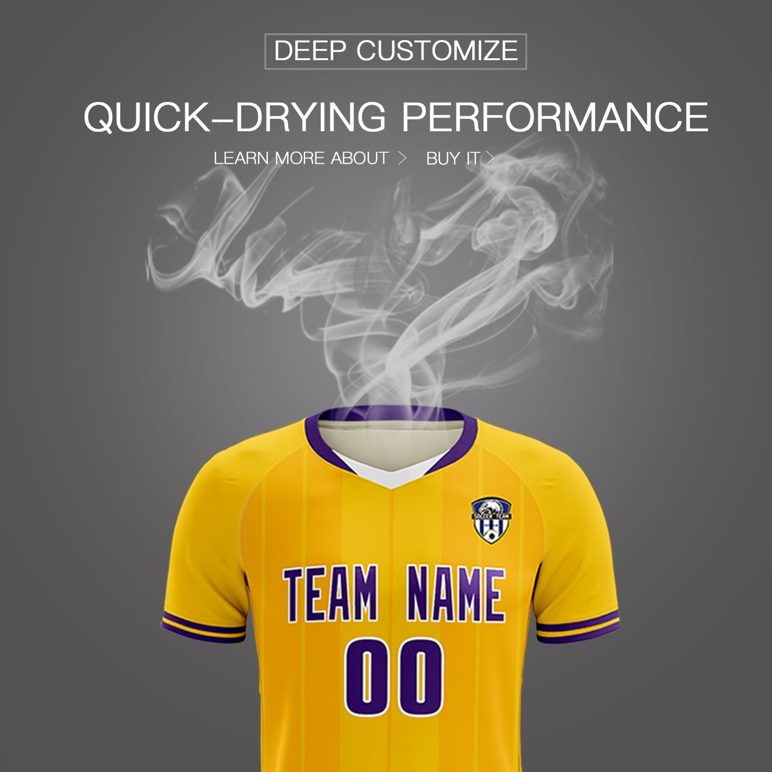 Custom Gold Classic Striped Personalized Football Kit Jersey