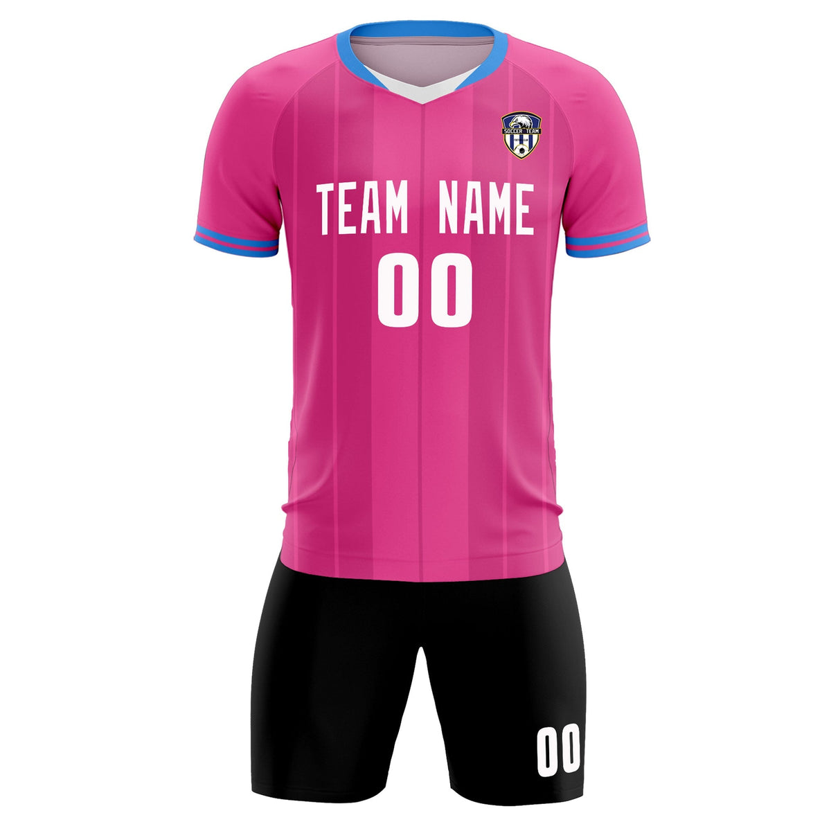 Custom Pink Classic Striped Personalized Football Kit Jersey