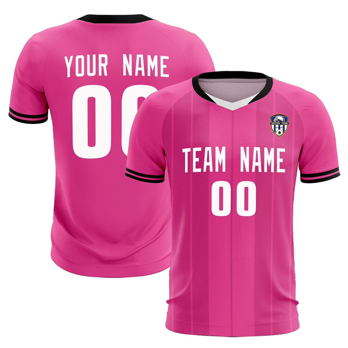 Custom Pink Classic Striped Personalized Football Kit Jersey