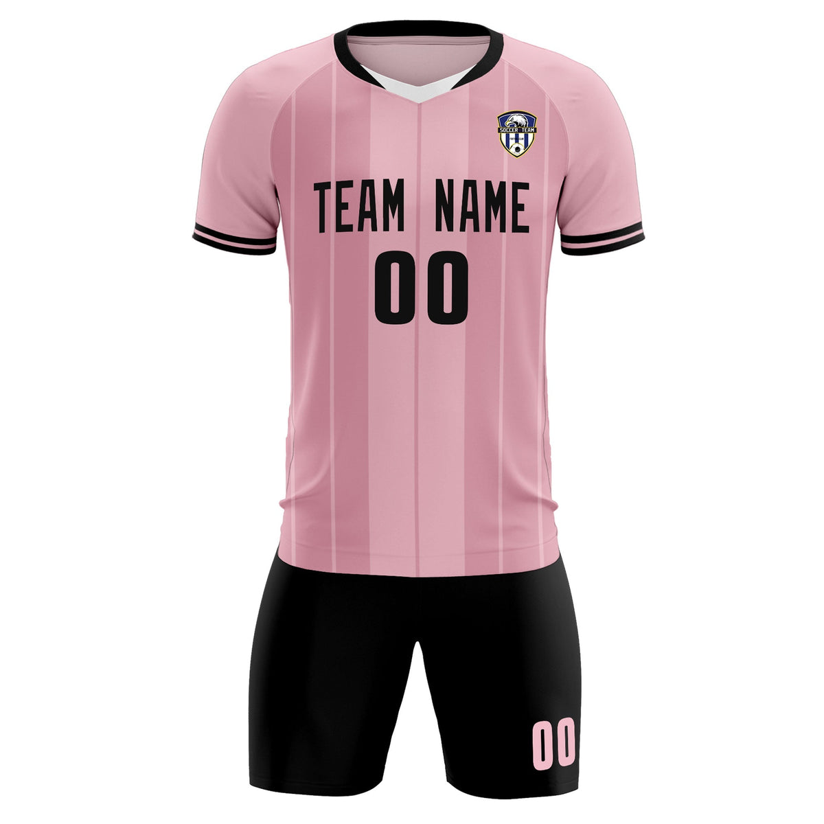 Custom Light Pink Classic Striped Personalized Football Kit Jersey