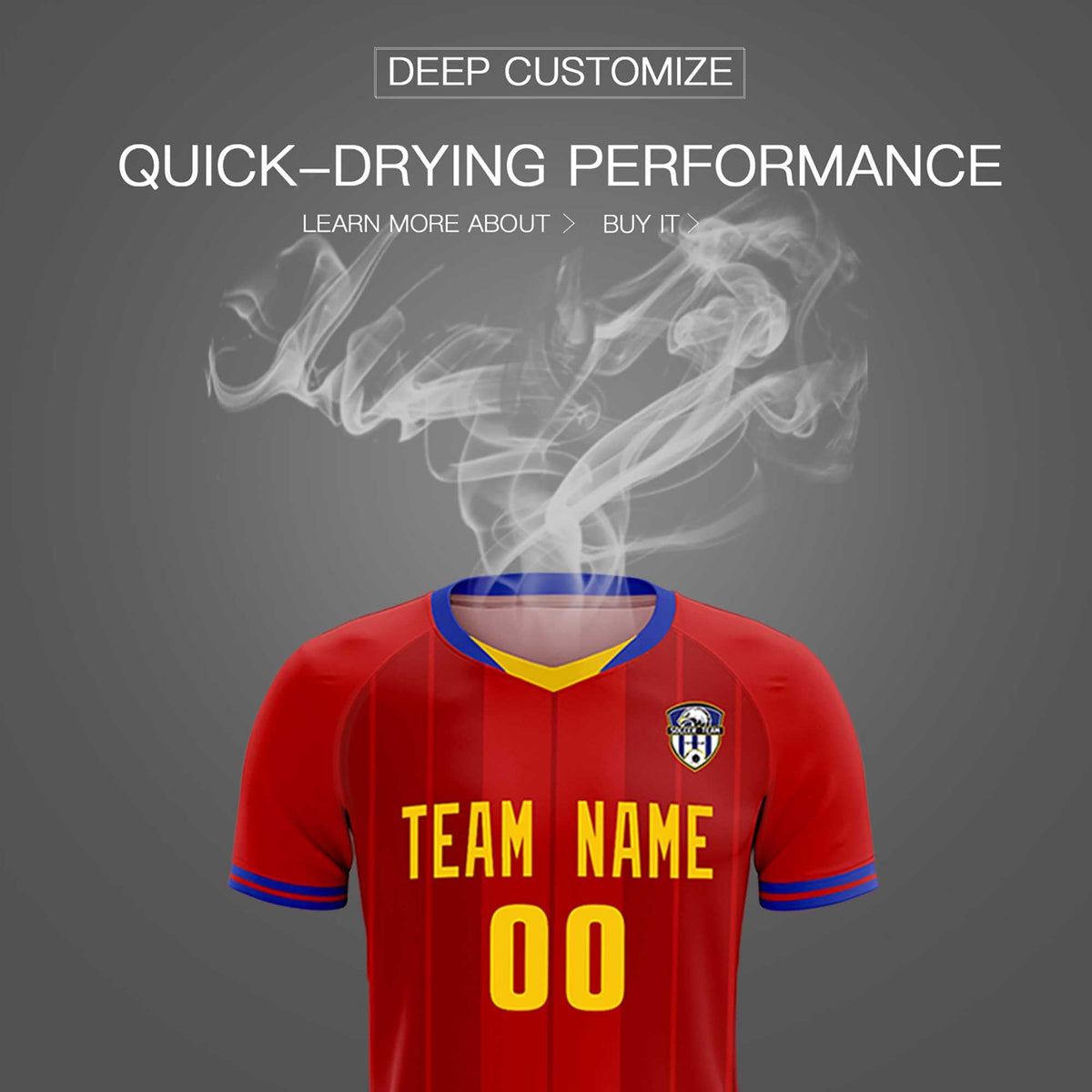 Custom Red Classic Striped Personalized Football Kit Jersey