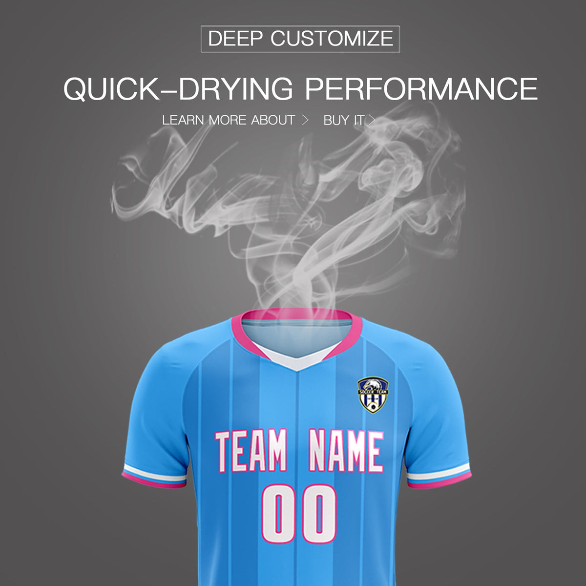 Custom Powder Blue Classic Striped Personalized Football Kit Jersey